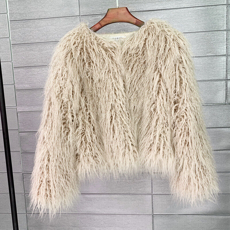 Women Shaggy Faux Fur Fleece Coat Winter Warm Jacket Cardigan Overcoat PLUS SIZE - Picture 55 of 70
