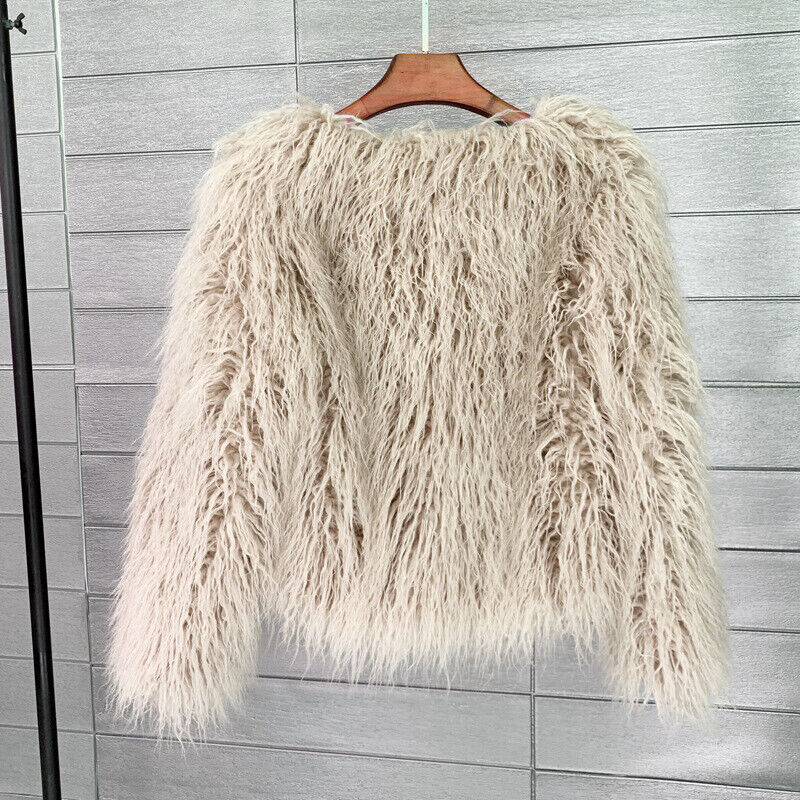 Women Shaggy Faux Fur Fleece Coat Winter Warm Jacket Cardigan Overcoat PLUS SIZE - Picture 56 of 70