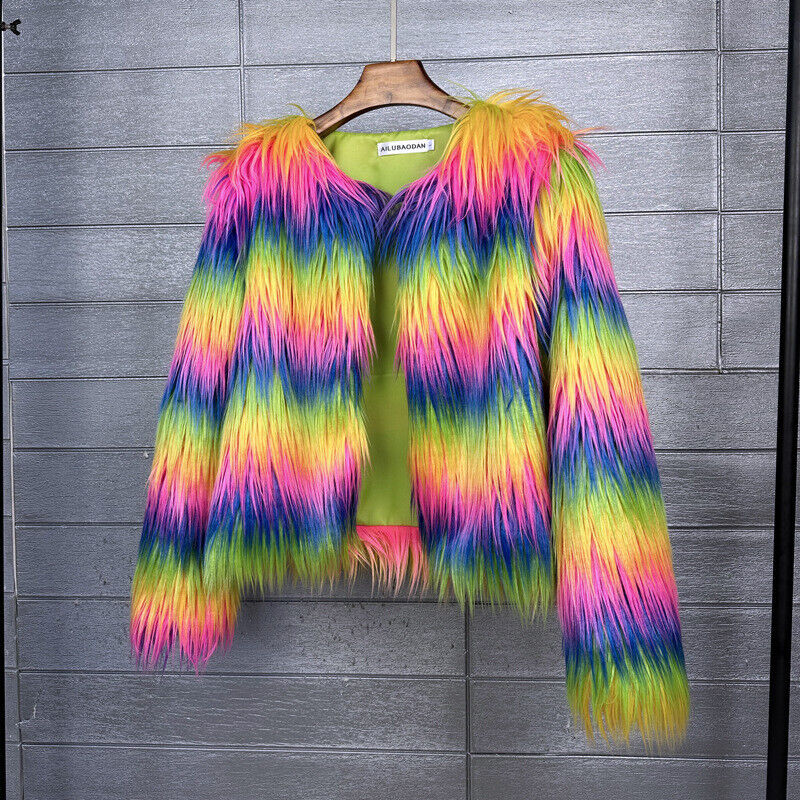 Women Shaggy Faux Fur Fleece Coat Winter Warm Jacket Cardigan Overcoat PLUS SIZE - Picture 65 of 70