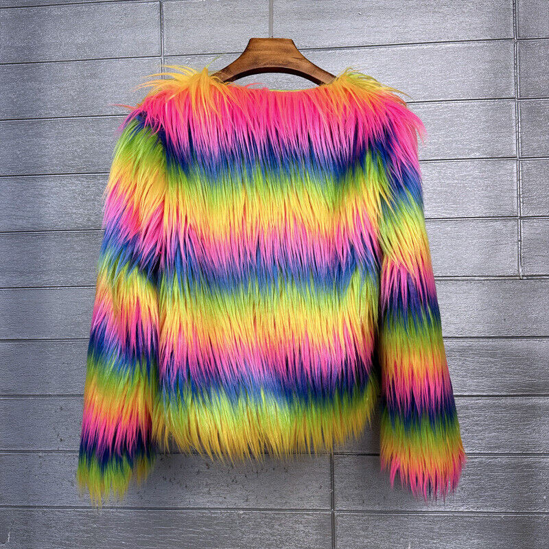 Women Shaggy Faux Fur Fleece Coat Winter Warm Jacket Cardigan Overcoat PLUS SIZE - Picture 66 of 70