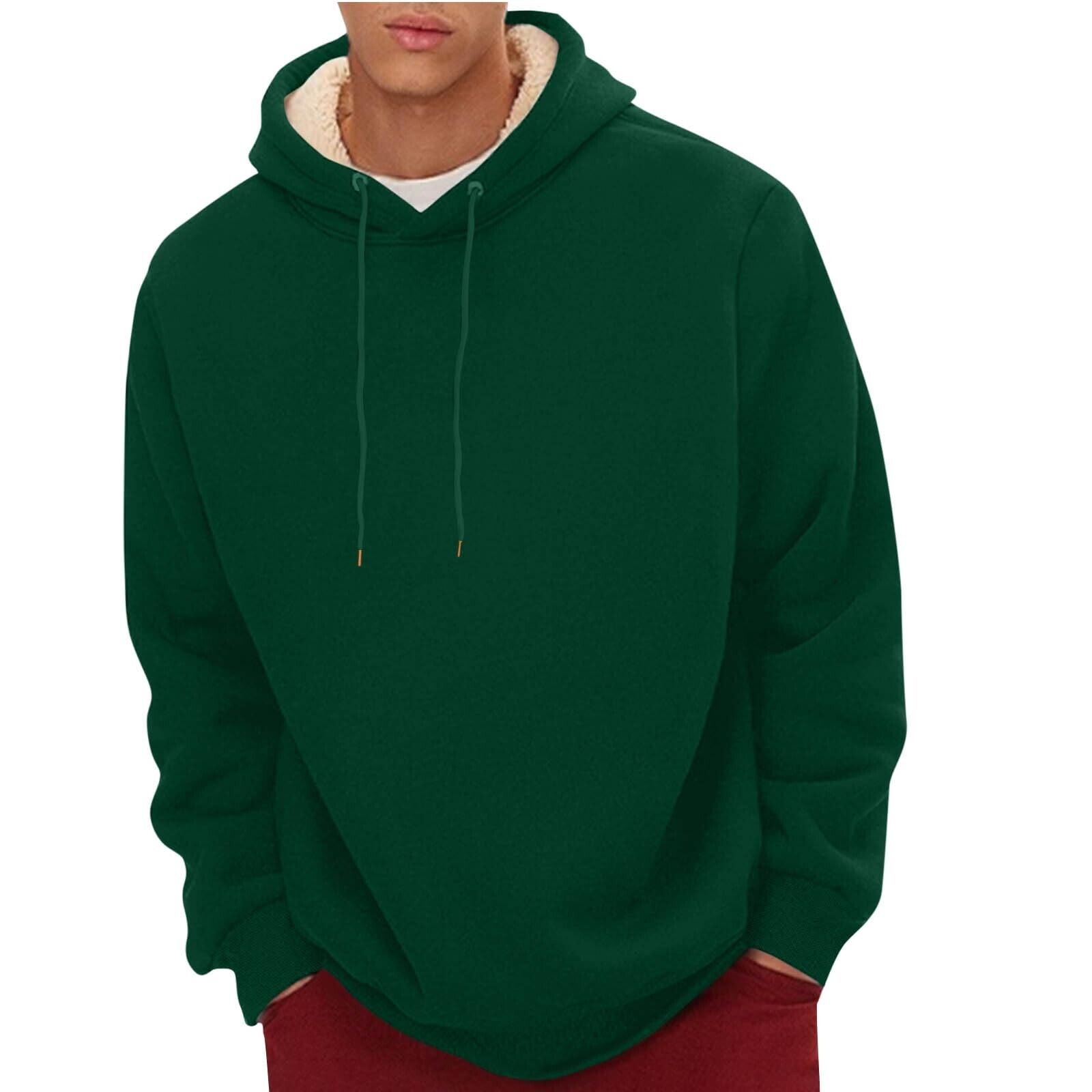 Mens Hoodie Thick Sherpa Lined Thermal Winter Windproof Warm Fleece Sweatshirt - Picture 25 of 25