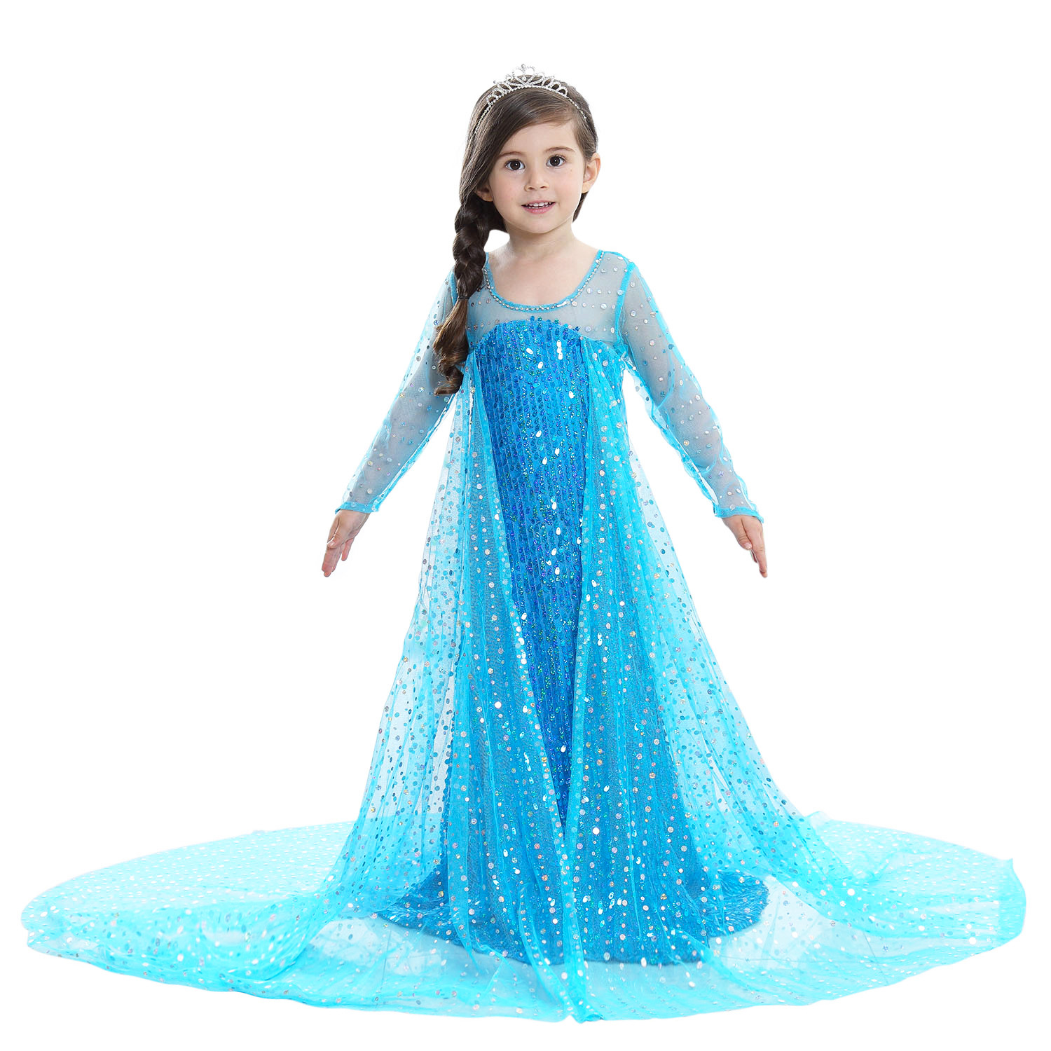 Frozen 2 Veils Carnival Dress Elsa White Like White Elsa Dress FROZ043