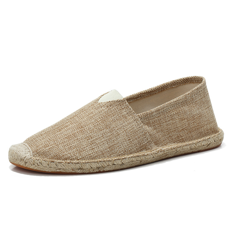 Mens Comfortable Flat Canvas Shoes Casual Slip On Patchwork Espadrille Size New