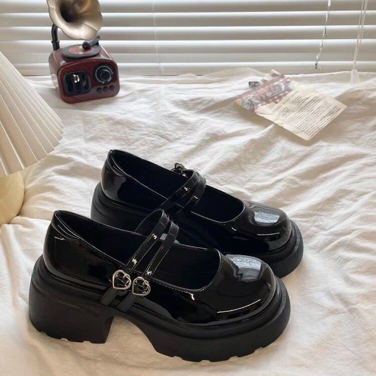 Womens Punk Heels Gothic Platform Chunky Round Toe Buckle Shoes Lolita Mary Jane - Picture 17 of 18