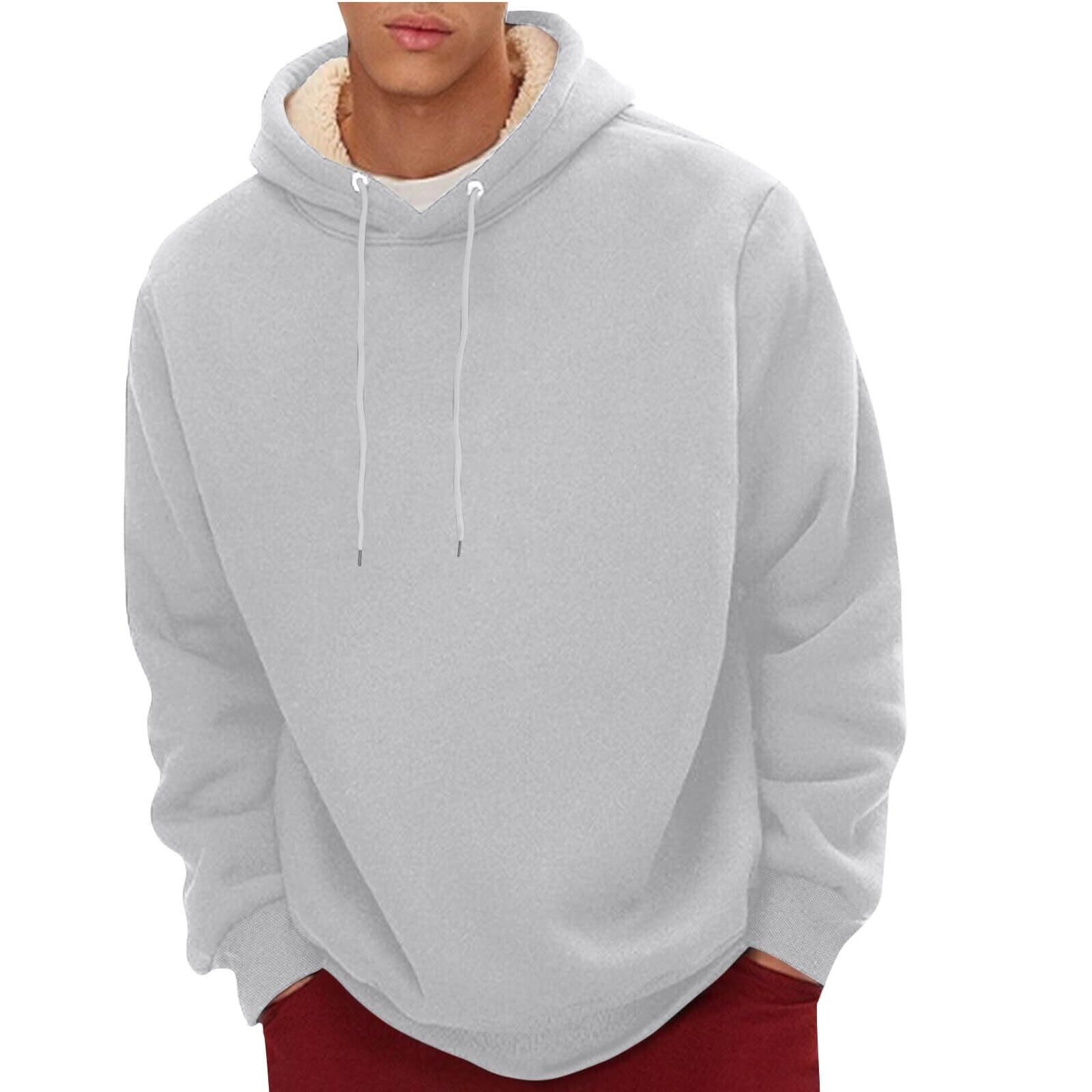 Mens Hoodie Thick Sherpa Lined Thermal Winter Windproof Warm Fleece Sweatshirt