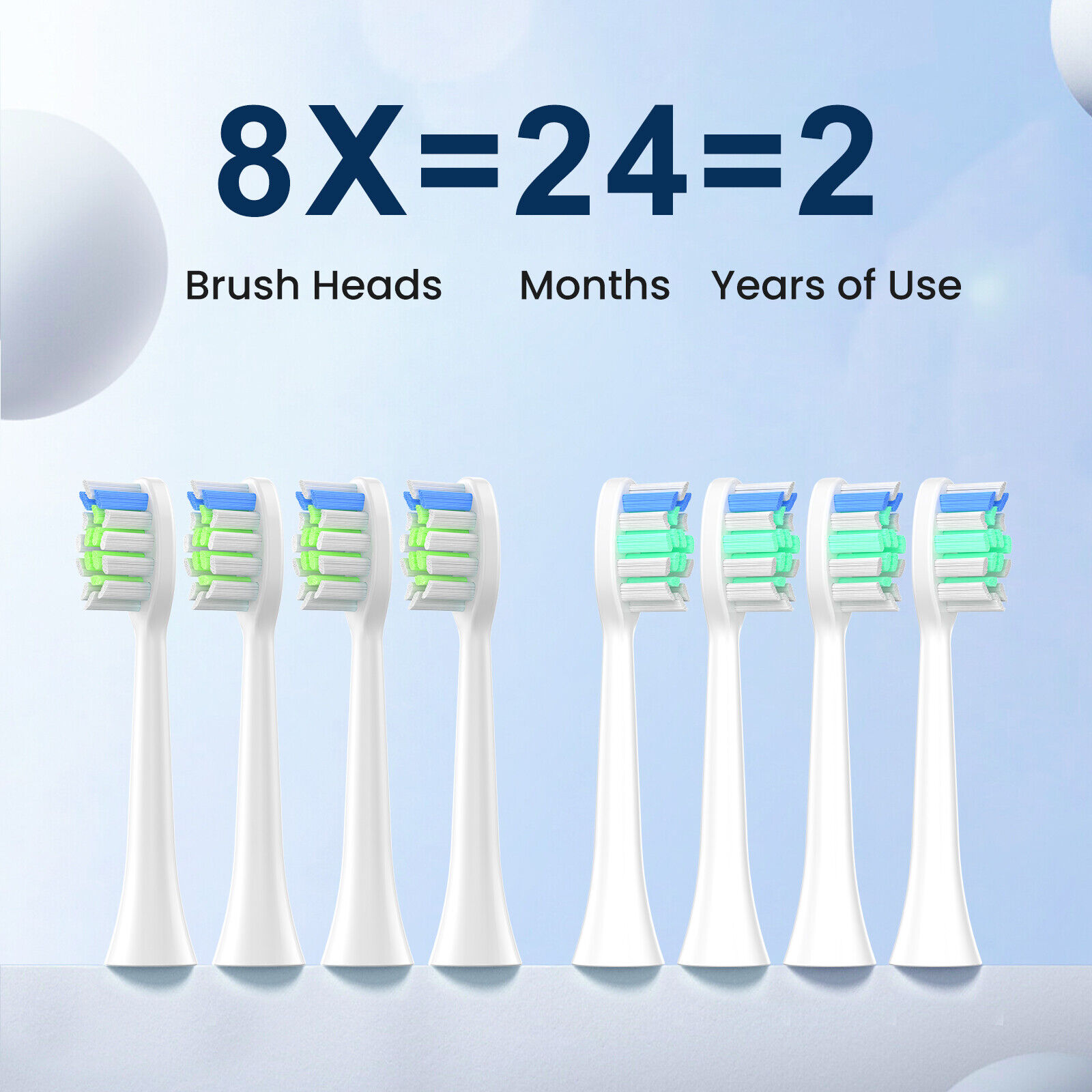 YUNCHI Gradient Color Electric Toothbrush with 8 Brush Heads and Toothbrush Box