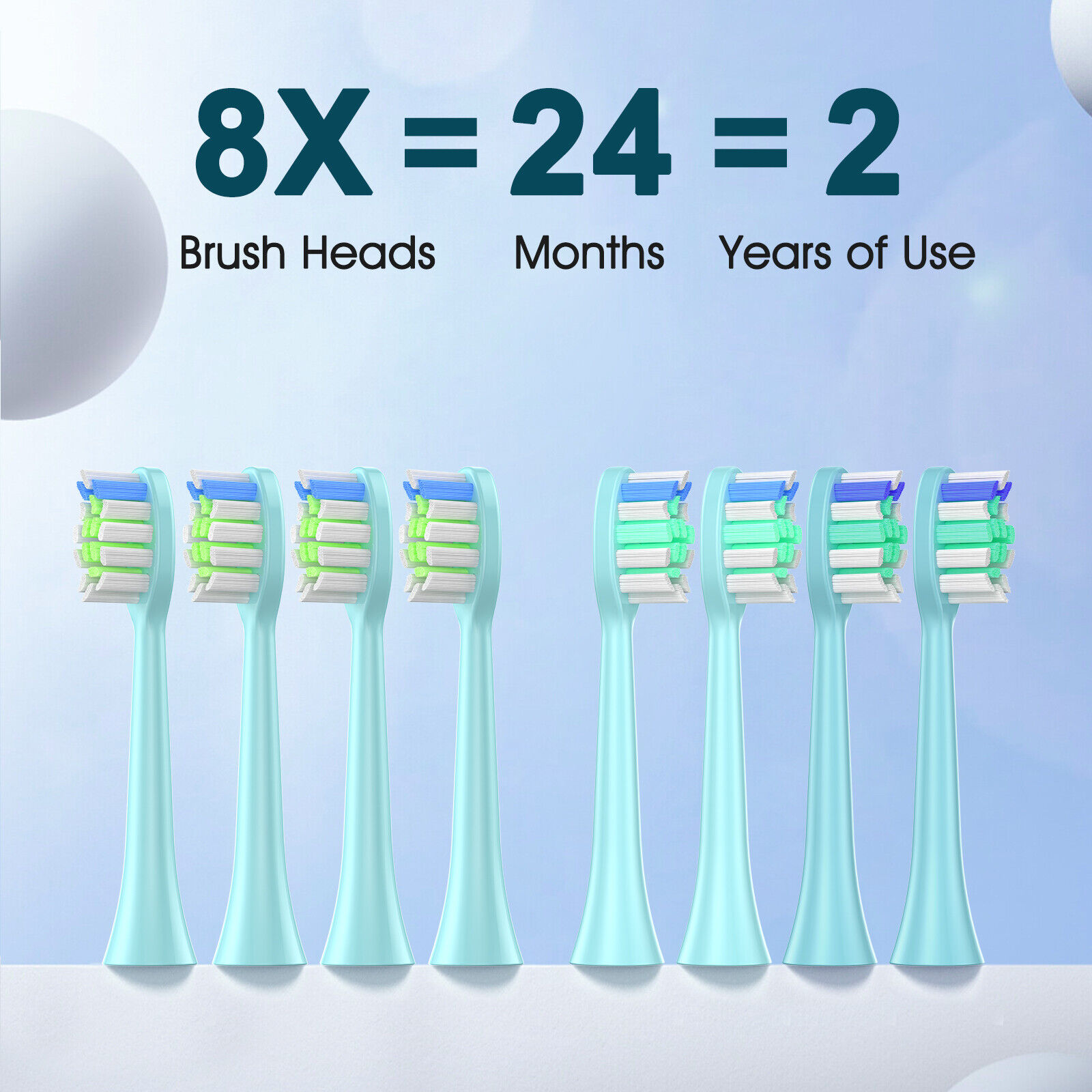 YUNCHI Gradient Color Electric Toothbrush with 8 Brush Heads and Toothbrush Box