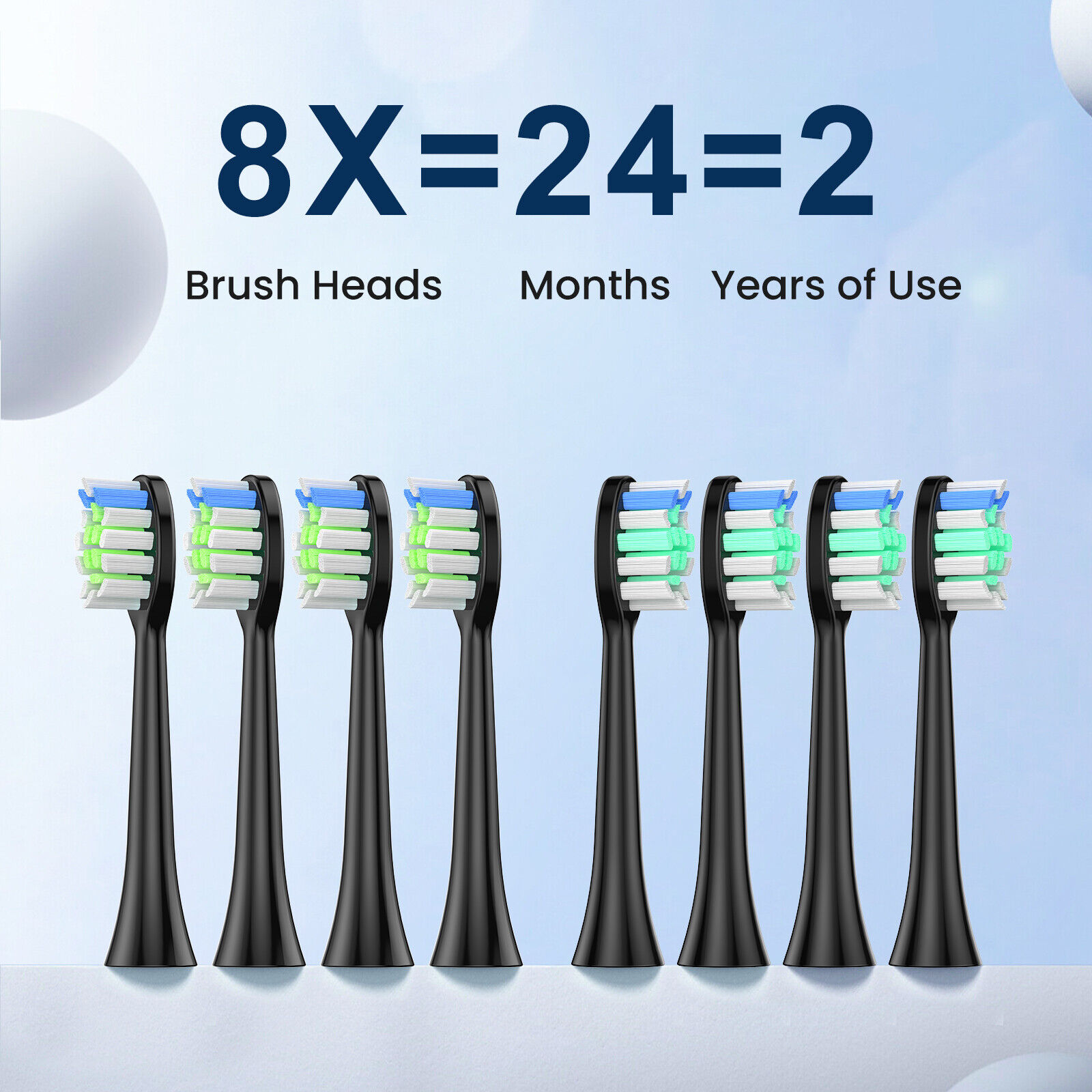 YUNCHI Gradient Color Electric Toothbrush with 8 Brush Heads and Toothbrush Box