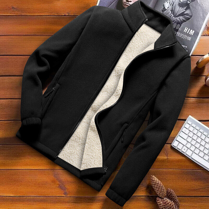 Mens Thick Fleece Jackets Men Outwear Sportswear Wool Liner Warm Jackets Coats - Picture 22 of 26