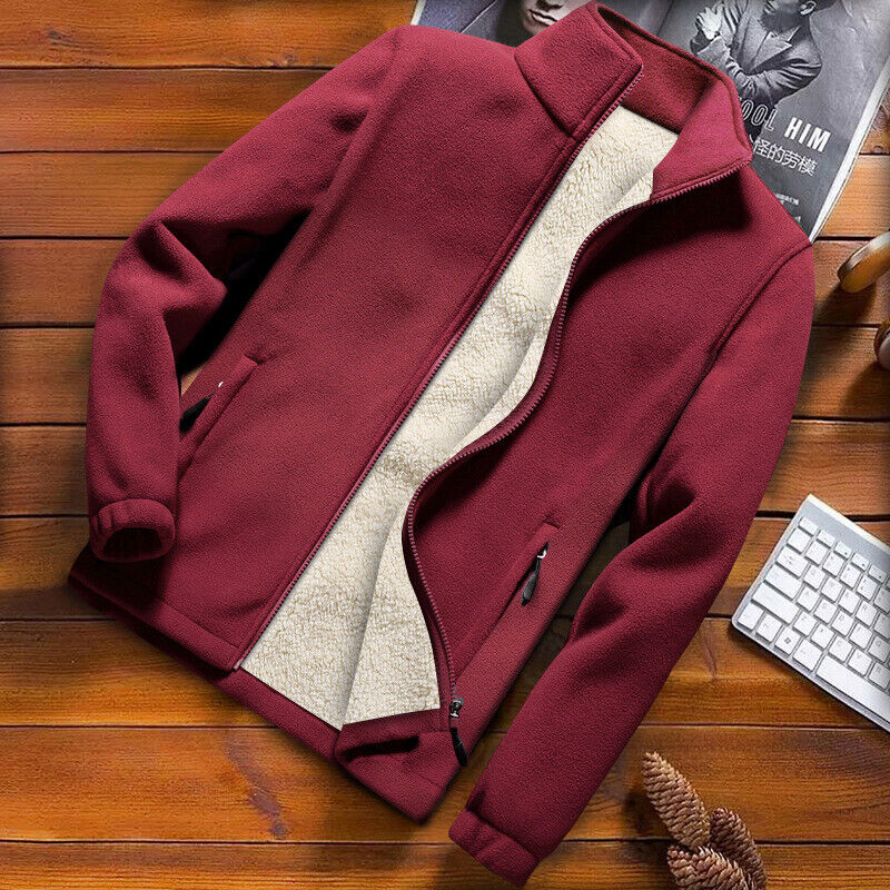 Mens Thick Fleece Jackets Men Outwear Sportswear Wool Liner Warm Jackets Coats - Picture 25 of 26