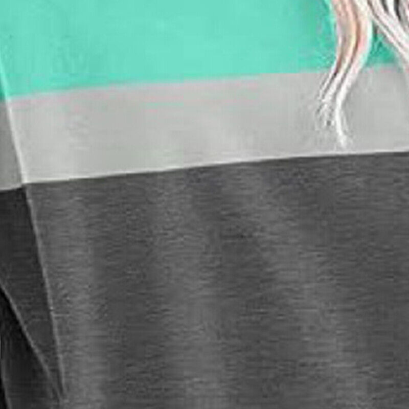 Casual Colorblocked Long Sleeve Hoodie Sweatshirt for Women Running Top - Picture 42 of 51