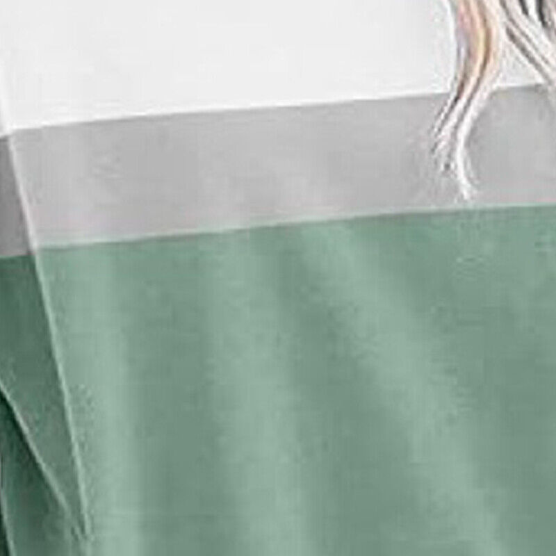 Casual Colorblocked Long Sleeve Hoodie Sweatshirt for Women Running Top - Picture 45 of 51