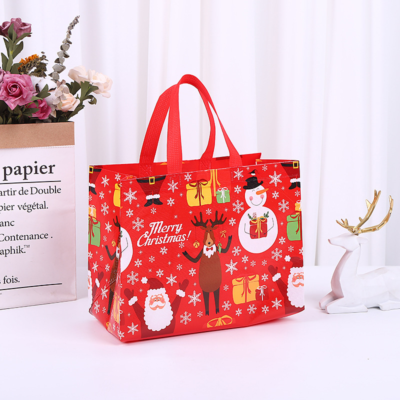 1/5 Pcs Large Christmas Gift Bag Reusable Large Christmas Tote Bags with Handles