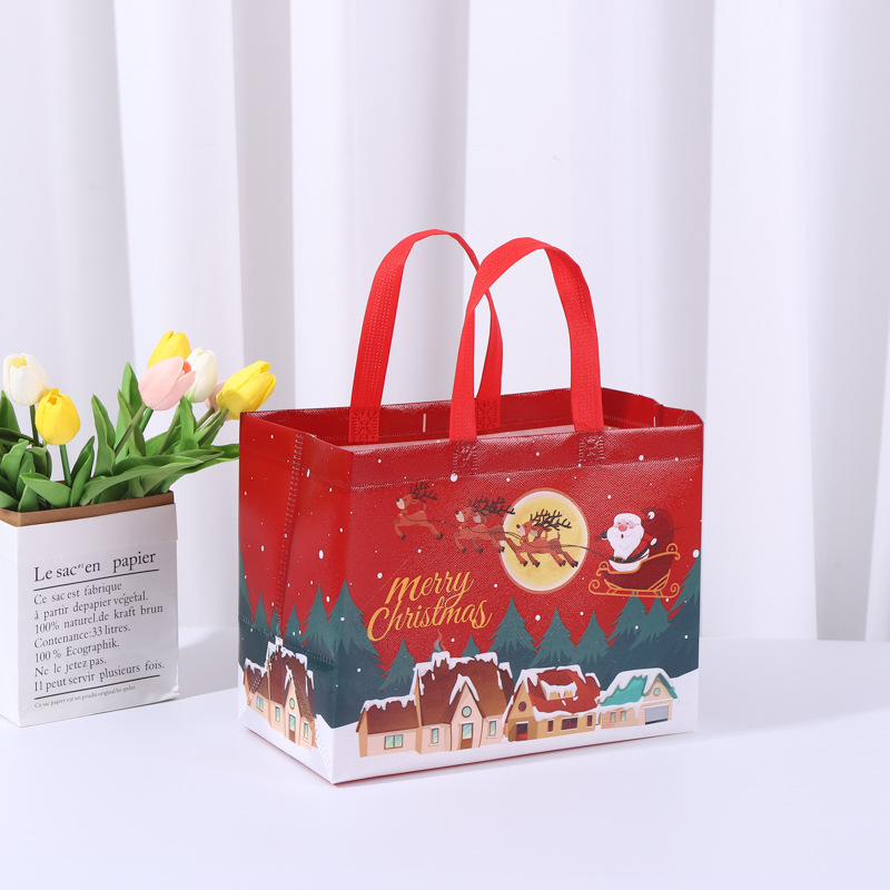 1/5 Pcs Large Christmas Gift Bag Reusable Large Christmas Tote Bags with Handles