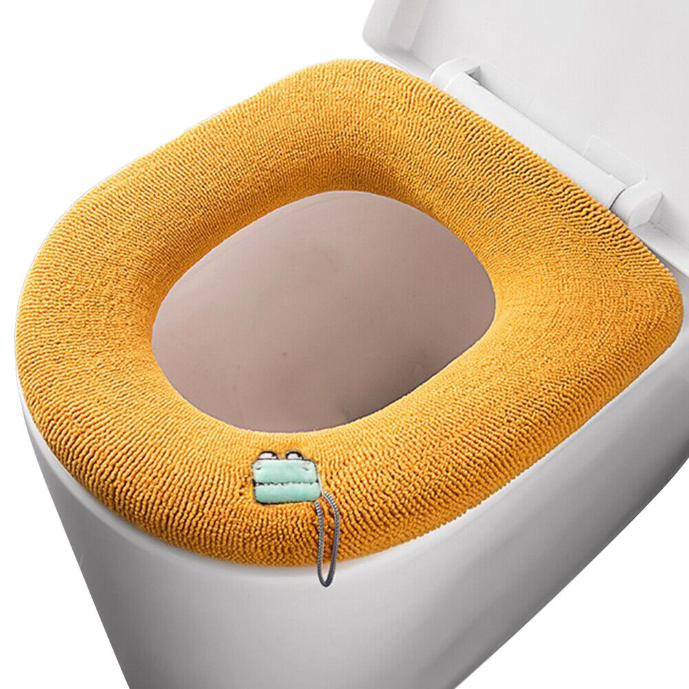 2Pack Winter Warm Toilet Seat Cover Mat Bathroom Toilet Pad Cushion with Handle