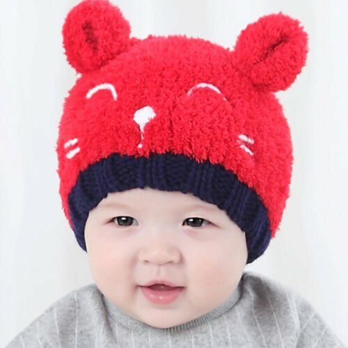 Toddler Kids Beanie Plush Hat Scarf Set Velvet Knitted Cap Baby Girl Boy Winter - Picture 11 of 12