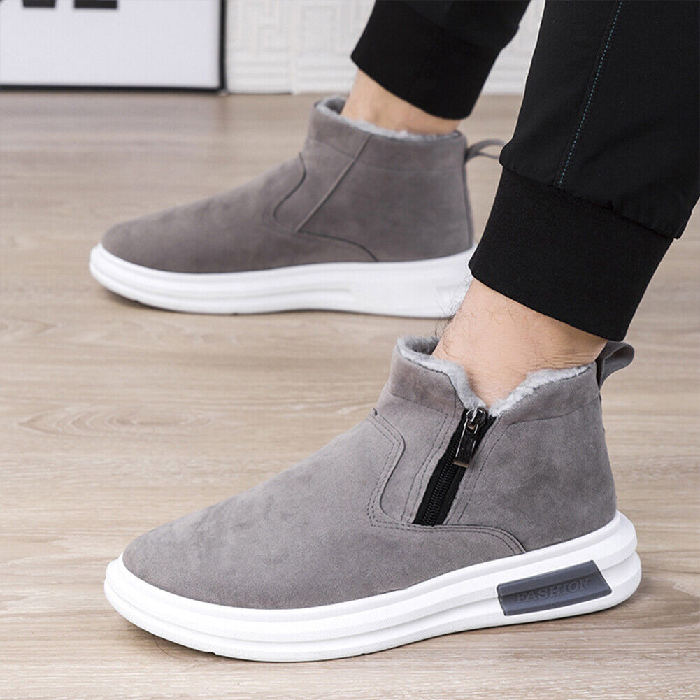 Men's High-Top Snow Boots with Zipper for Hiking & Walking-image