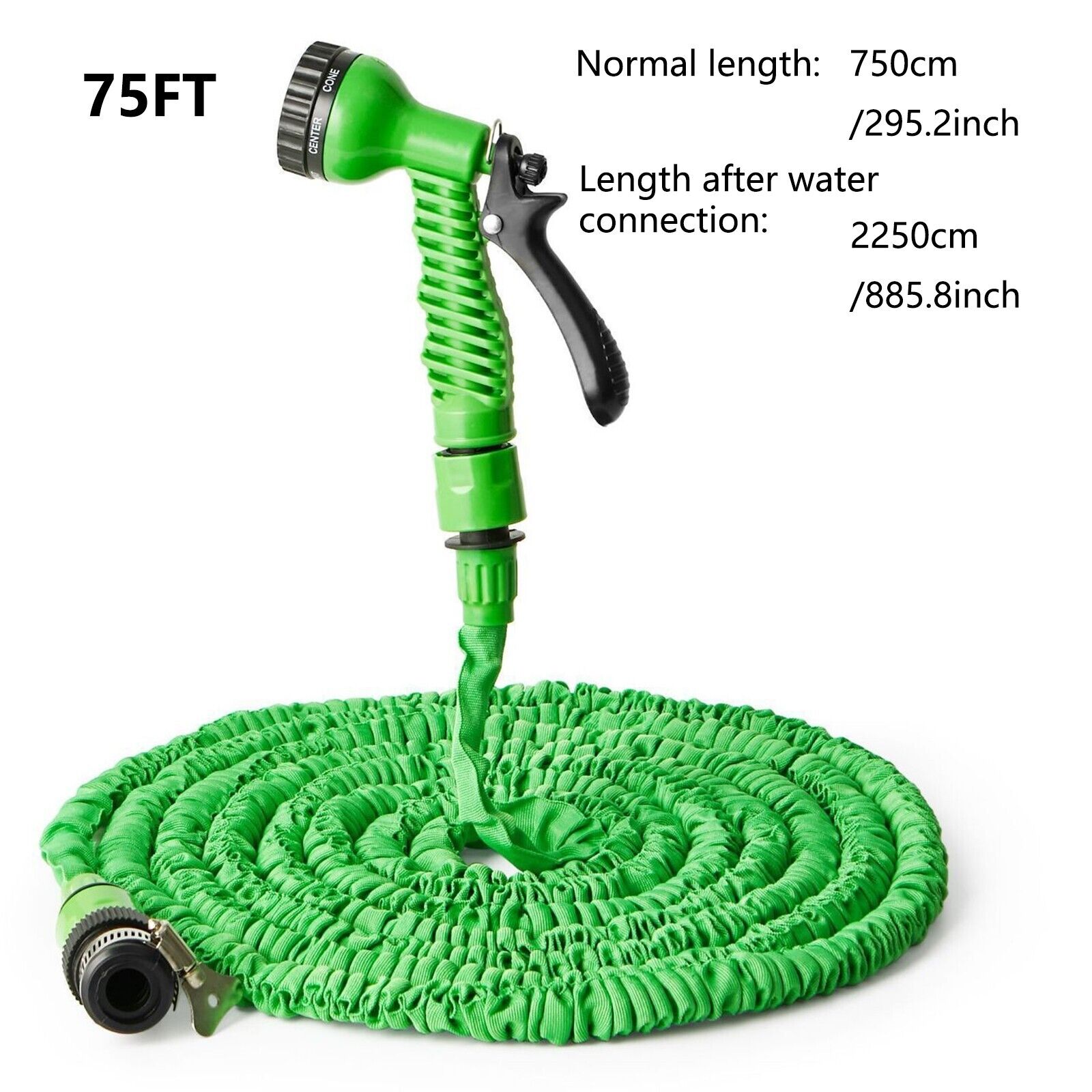 Stretch Hose Pipe Flexible Extendable Garden Magic W/ Spray Gun Patio 75-200FT