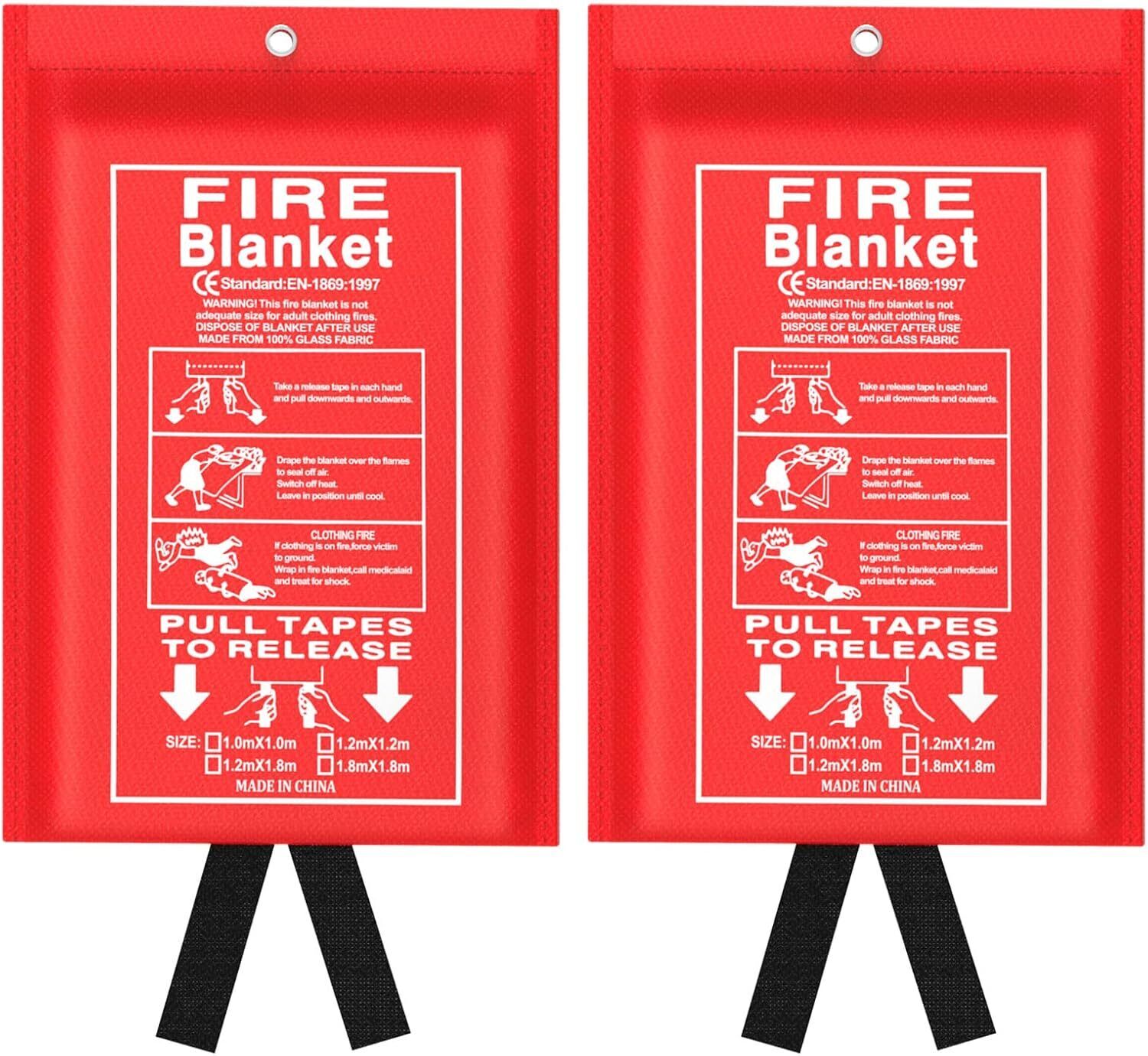 39inches Large Fire Blanket Fireproof For Home Office Caravan Emergency SafetyUS