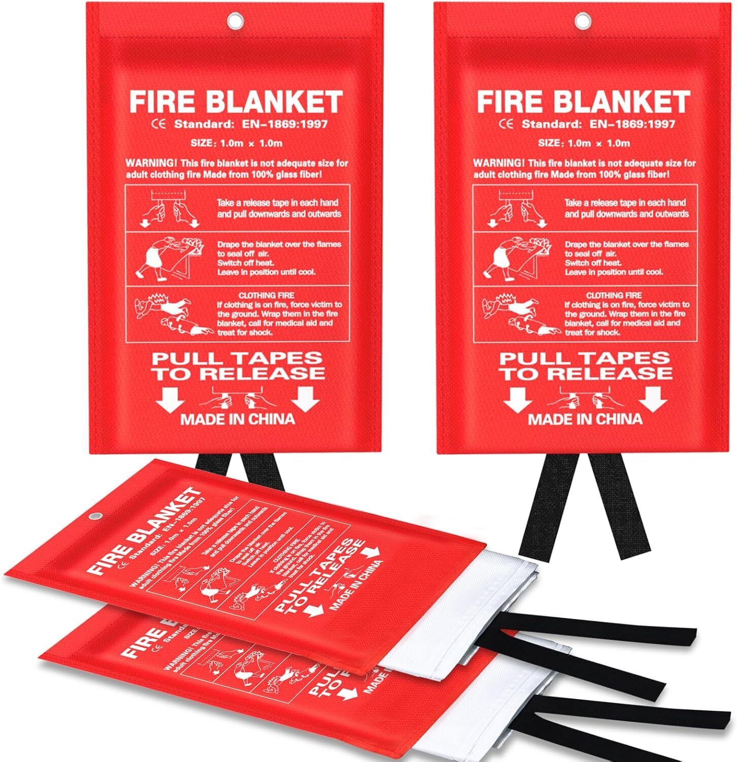 39inches Large Fire Blanket Fireproof For Home Office Caravan Emergency SafetyUS