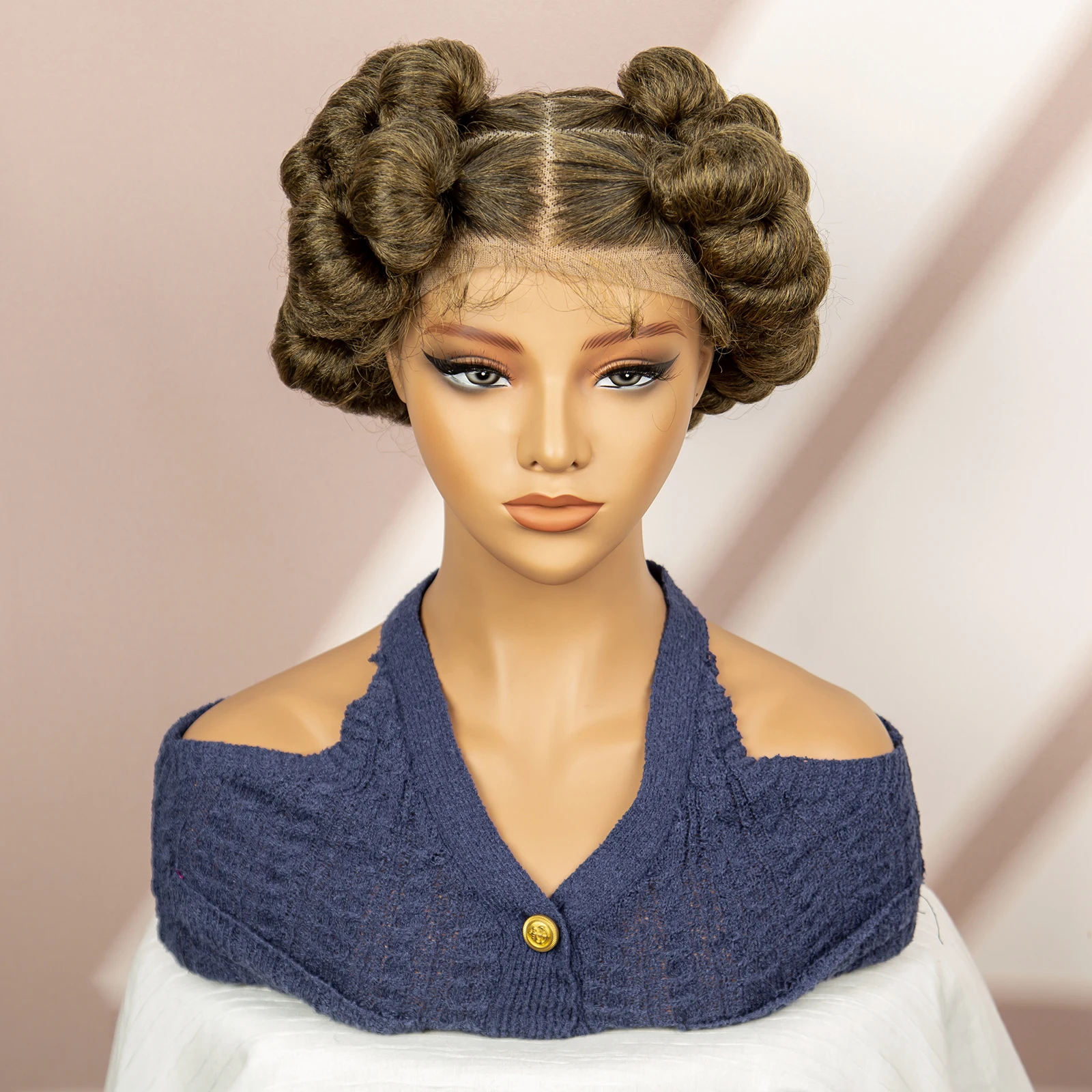 Bantu Flechtperücken für schwarze Frauen Full Lace Synthetik Flechtperücken - Bild 7 von 11