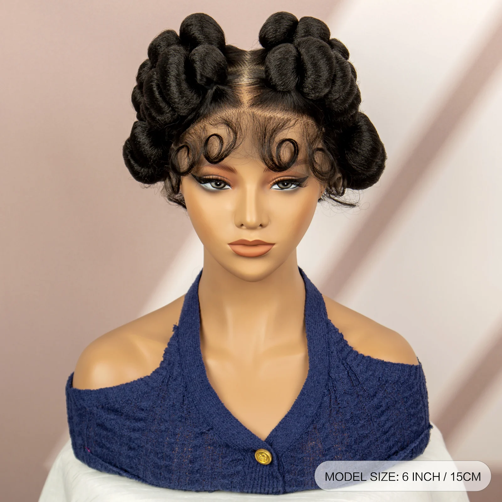Bantu Flechtperücken für schwarze Frauen Full Lace Synthetik Flechtperücken - Bild 8 von 11