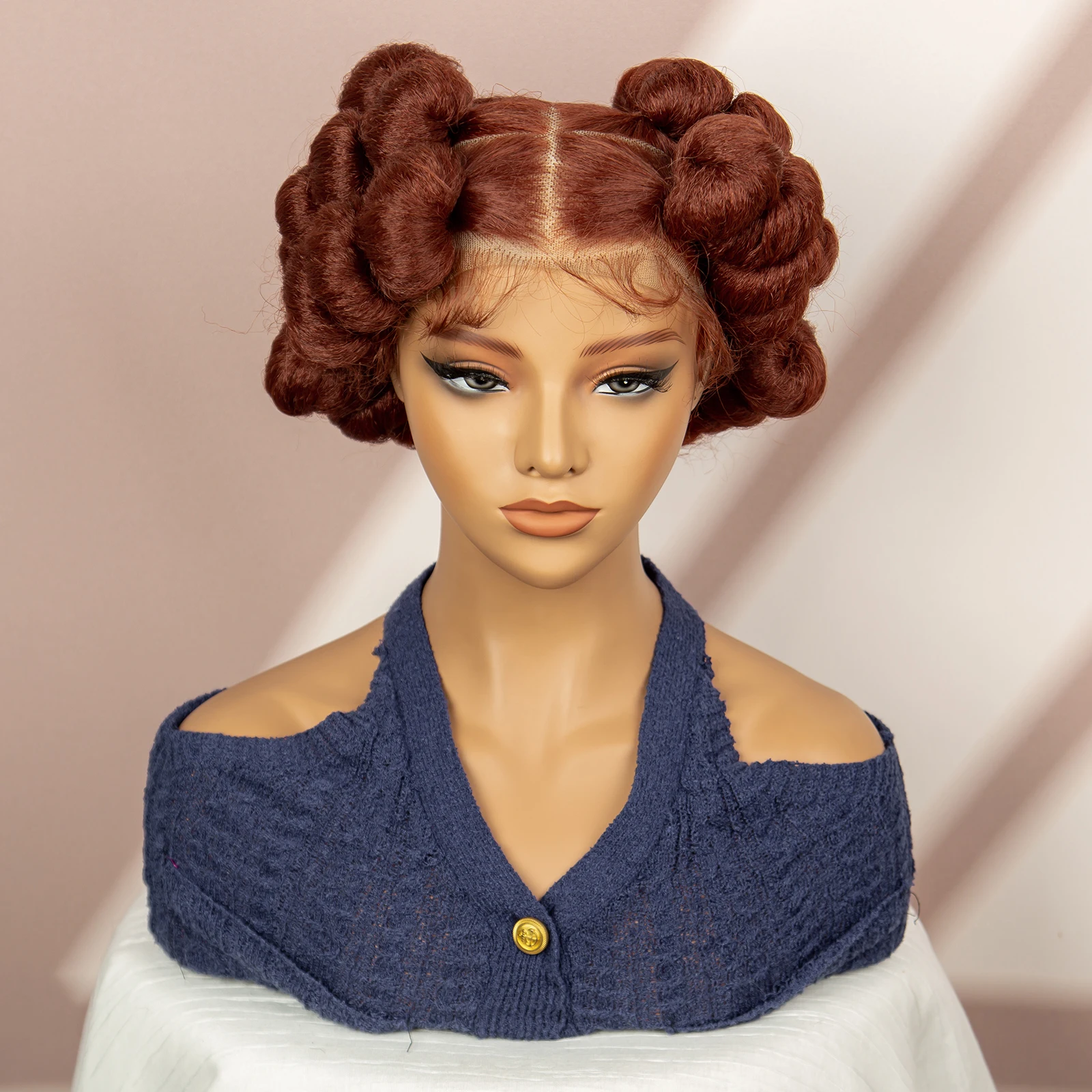 Bantu Flechtperücken für schwarze Frauen Full Lace Synthetik Flechtperücken - Bild 11 von 11
