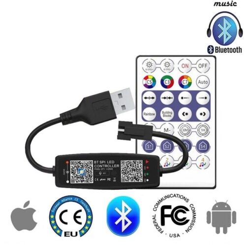 WS2812B WS2811 SPI Telecomando Musica / Bluetooth USB Controller Pixel Striscia LED Luce - Foto 7 di 12