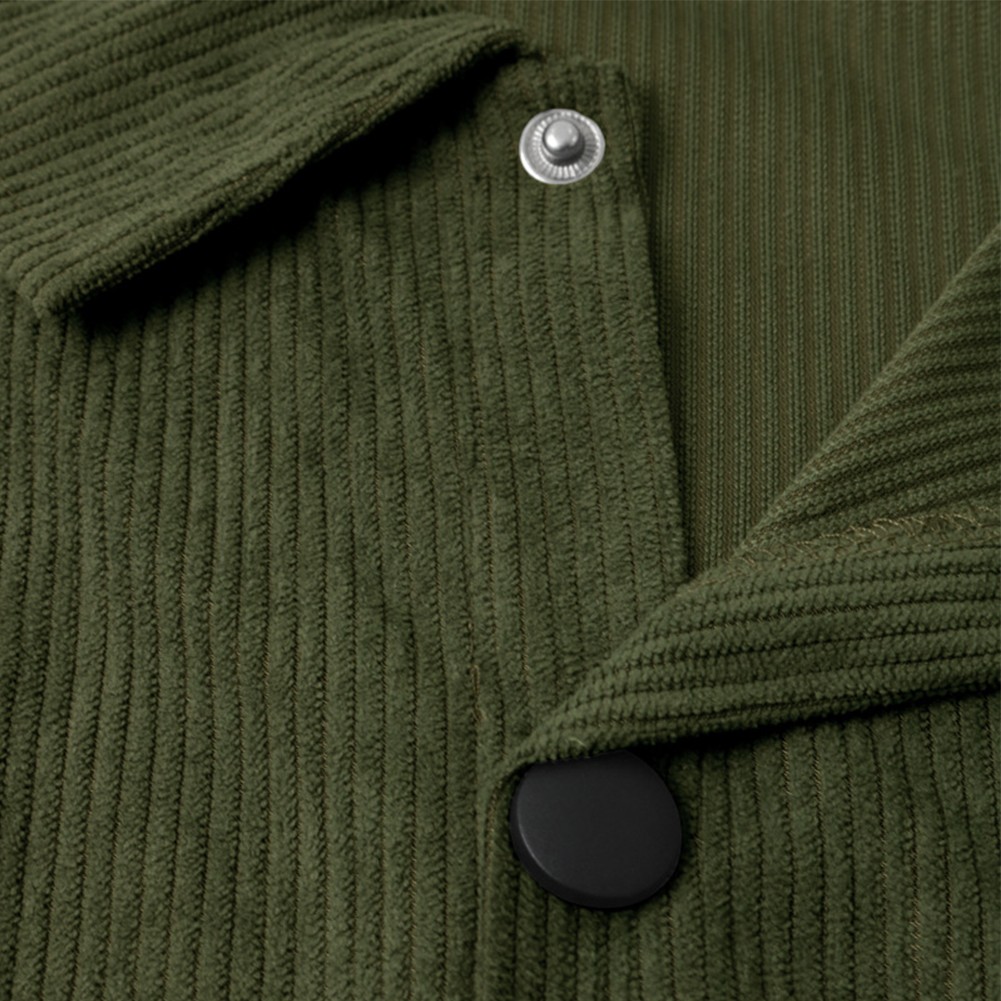 Coat Button Down Cardigan Casual Blouse Corduroy Lapel Long Sleeve Men Shirts - Picture 33 of 58