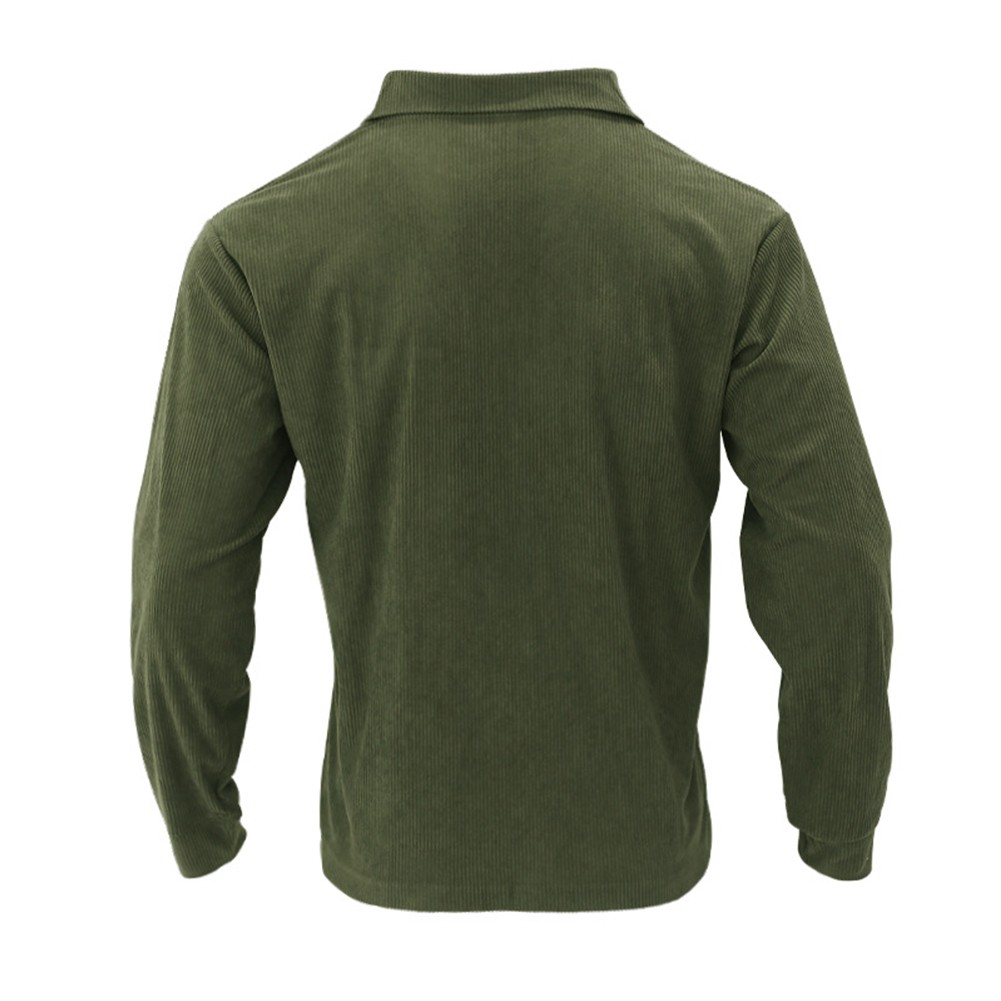 Coat Button Down Cardigan Casual Blouse Corduroy Lapel Long Sleeve Men Shirts - Picture 25 of 58