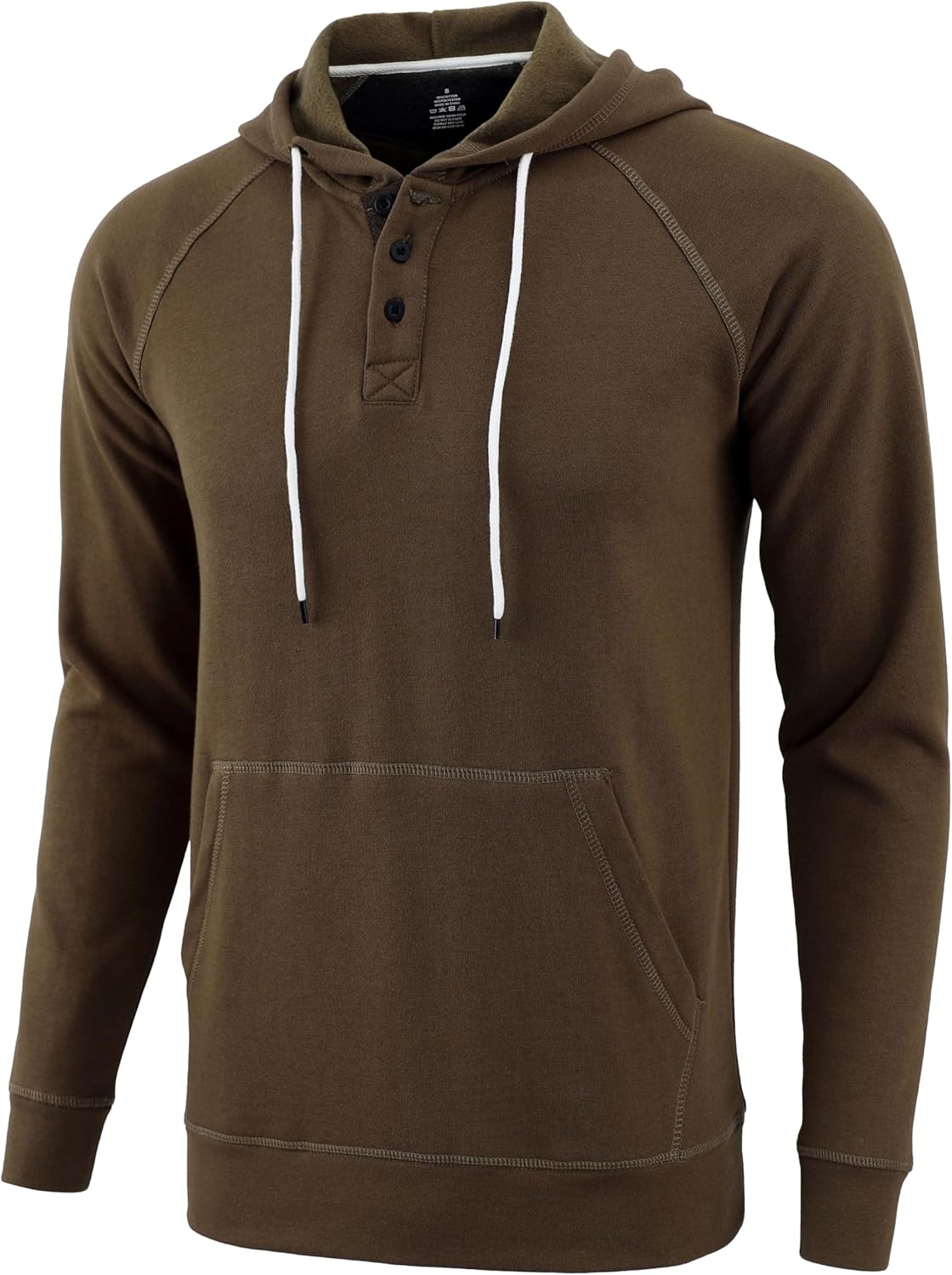 Mens Hoodies Casual Long Sleeve Pullover Sweatshirt Drawstring with Kanga Pocket - Picture 18 of 28