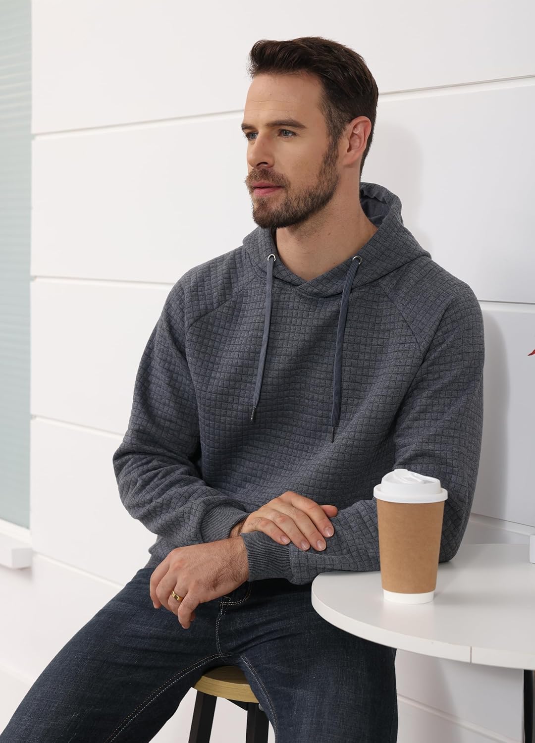 Men's Hoodie Sweatshirt Casual Pullover Hooded Sweatshirts Warm Lightweight - Picture 30 of 37