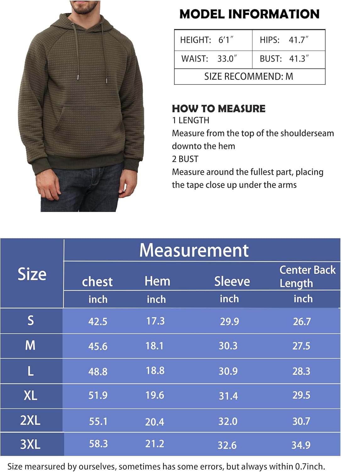 Men's Hoodie Sweatshirt Casual Pullover Hooded Sweatshirts Warm Lightweight - Picture 22 of 37