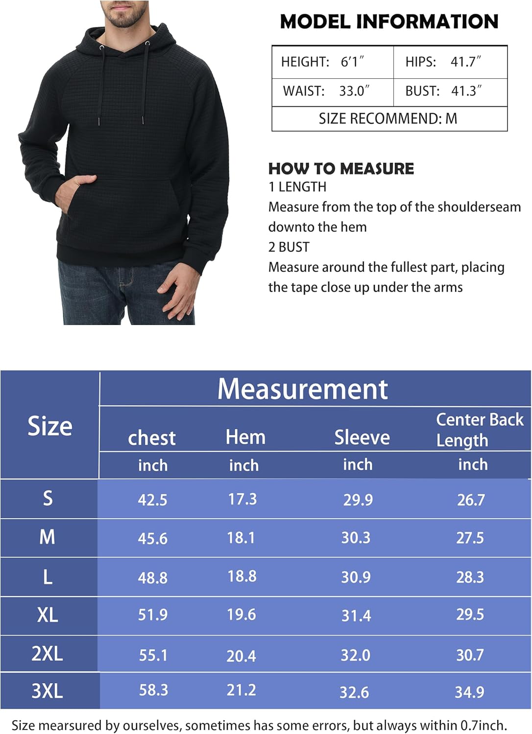 Men's Hoodie Sweatshirt Casual Pullover Hooded Sweatshirts Warm Lightweight - Picture 27 of 37