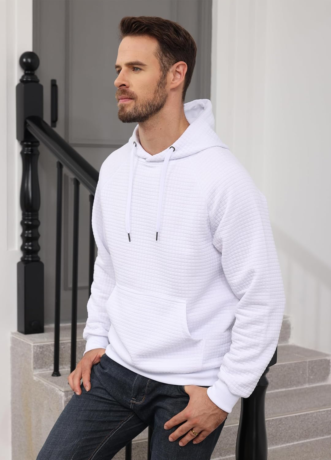 Men's Hoodie Sweatshirt Casual Pullover Hooded Sweatshirts Warm Lightweight - Picture 34 of 37