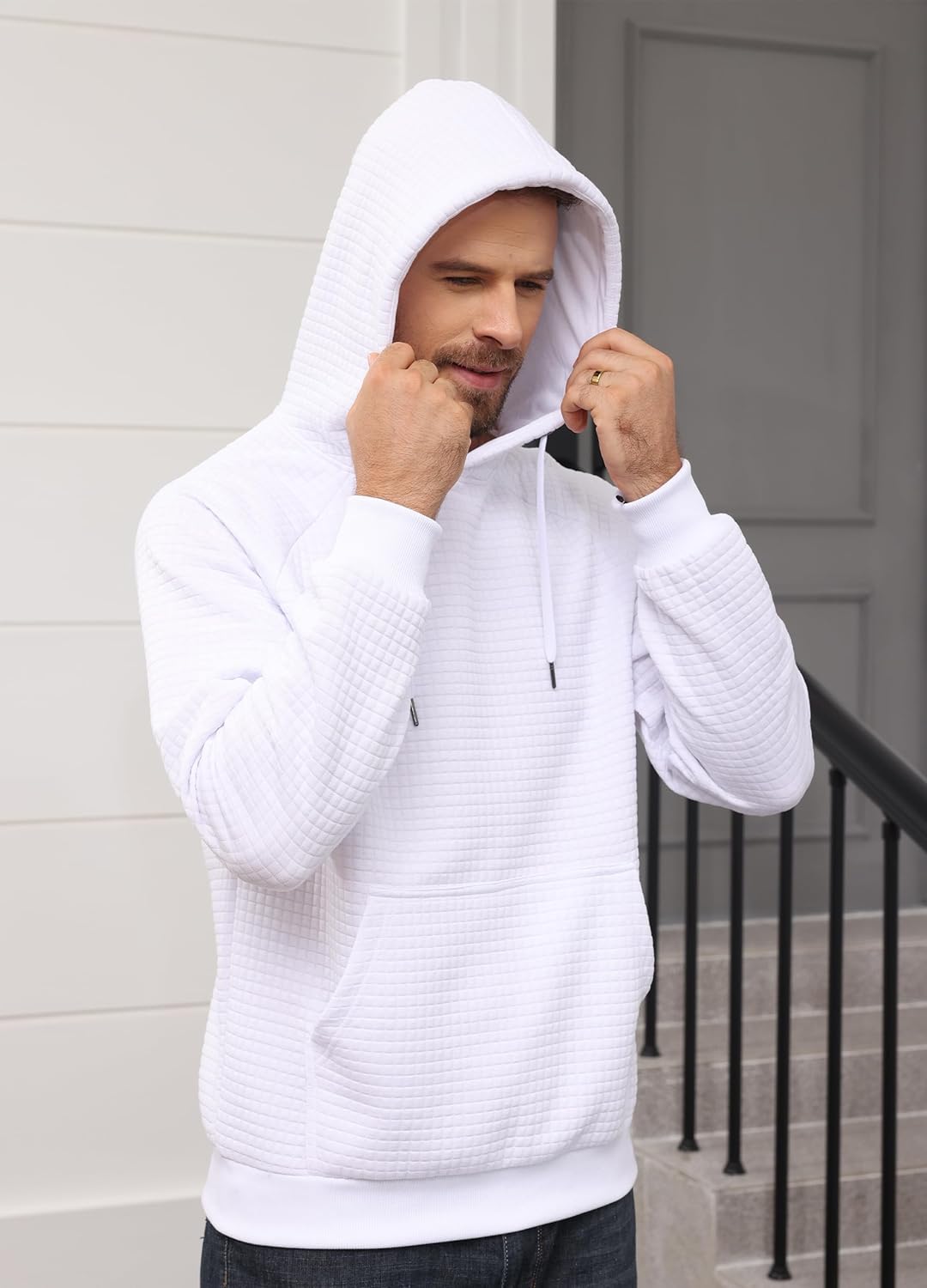 Men's Hoodie Sweatshirt Casual Pullover Hooded Sweatshirts Warm Lightweight - Picture 35 of 37