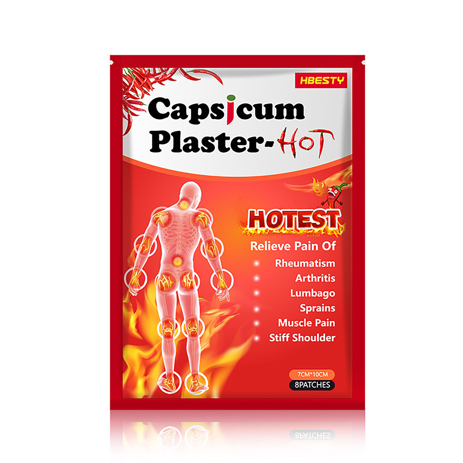 New Capsicum Plaster Pain Relieving Patch Muscle Strain Pain Back Pain 8pcs/bag - Picture 13 of 13