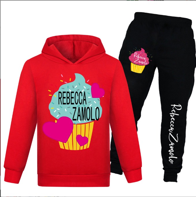 Kids T-Shirt Rebecca Zamolo Youtube Merch Hoodies Hooded Top Pant trousers Sets - Picture 14 of 19