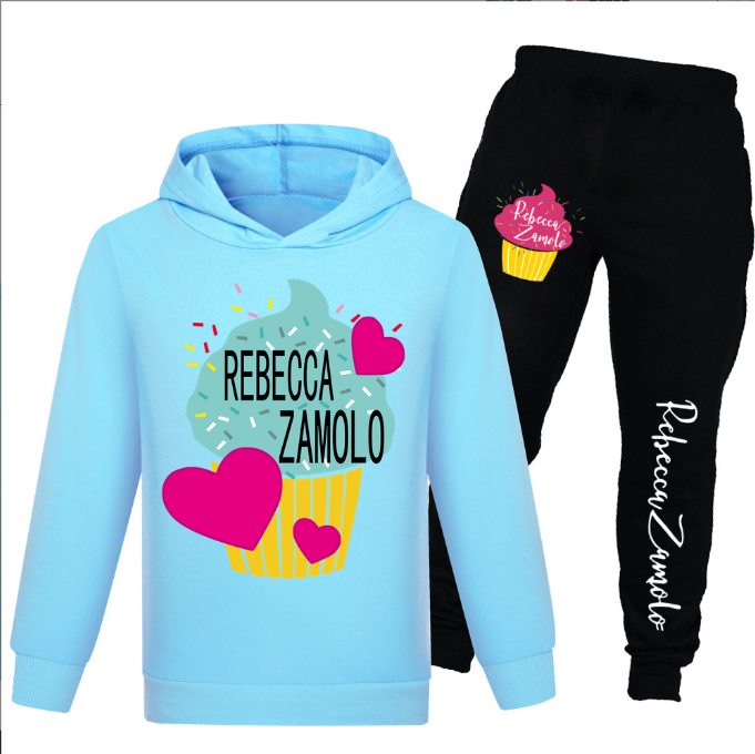 Kids T-Shirt Rebecca Zamolo Youtube Merch Hoodies Hooded Top Pant trousers Sets - Picture 18 of 19