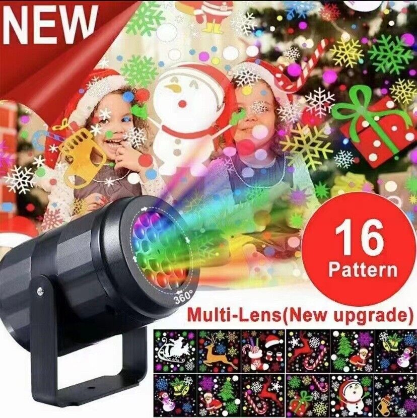 Halloween Christmas LED Projector Light Laser Moving Landscape Xmas Decor Lamp