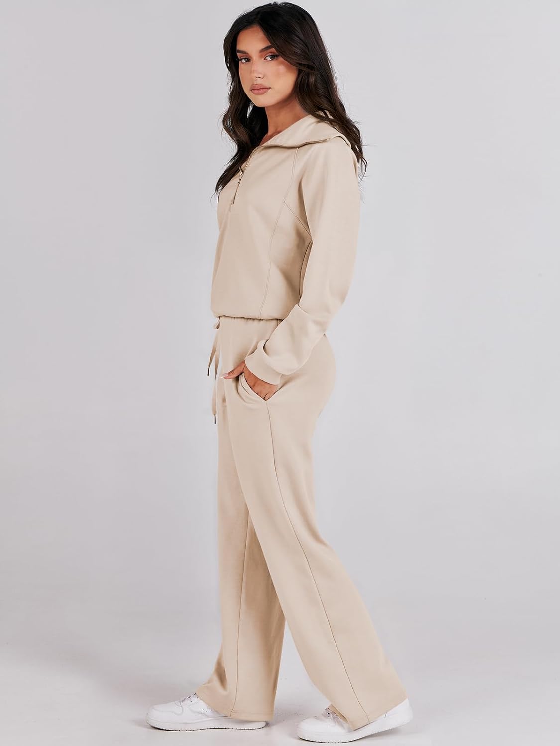 Women Outfits Sweatsuit Sweatshirt Sweatpant Tracksuit Sweat Lounge Matching Set - Picture 26 of 211