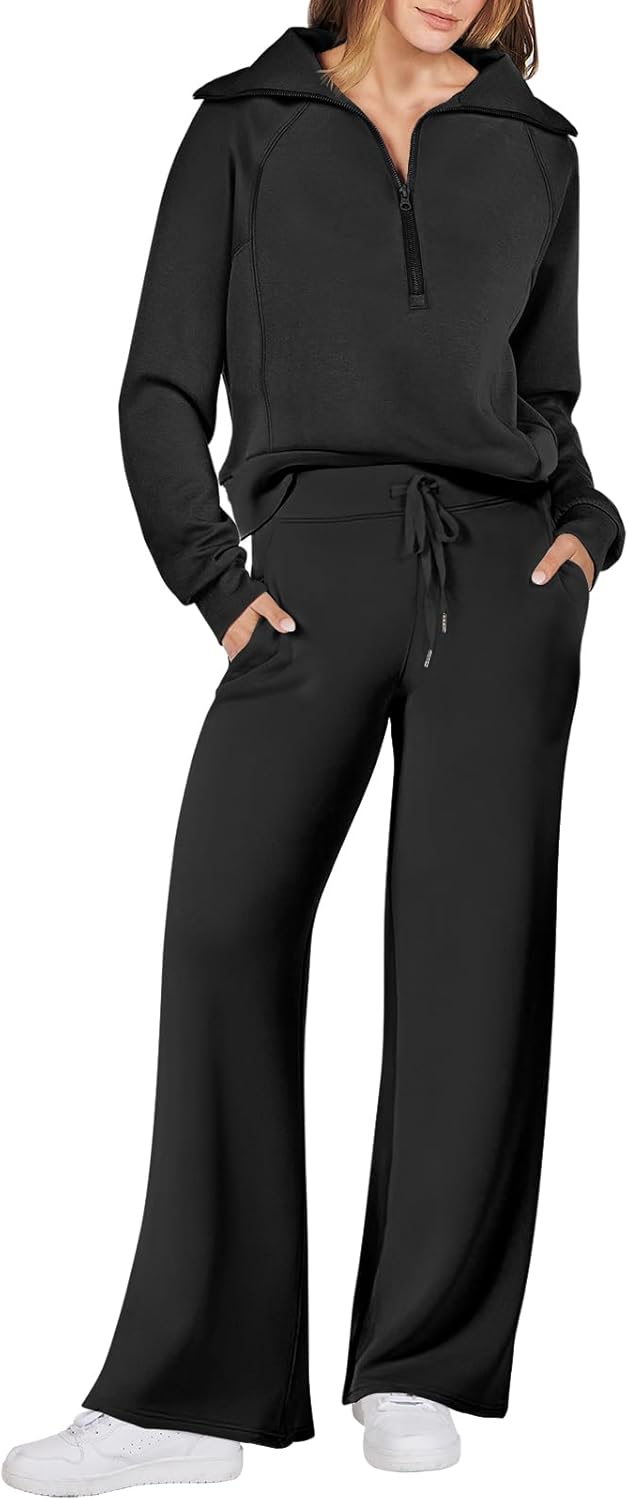 Women Outfits Sweatsuit Sweatshirt Sweatpant Tracksuit Sweat Lounge Matching Set - Picture 42 of 211