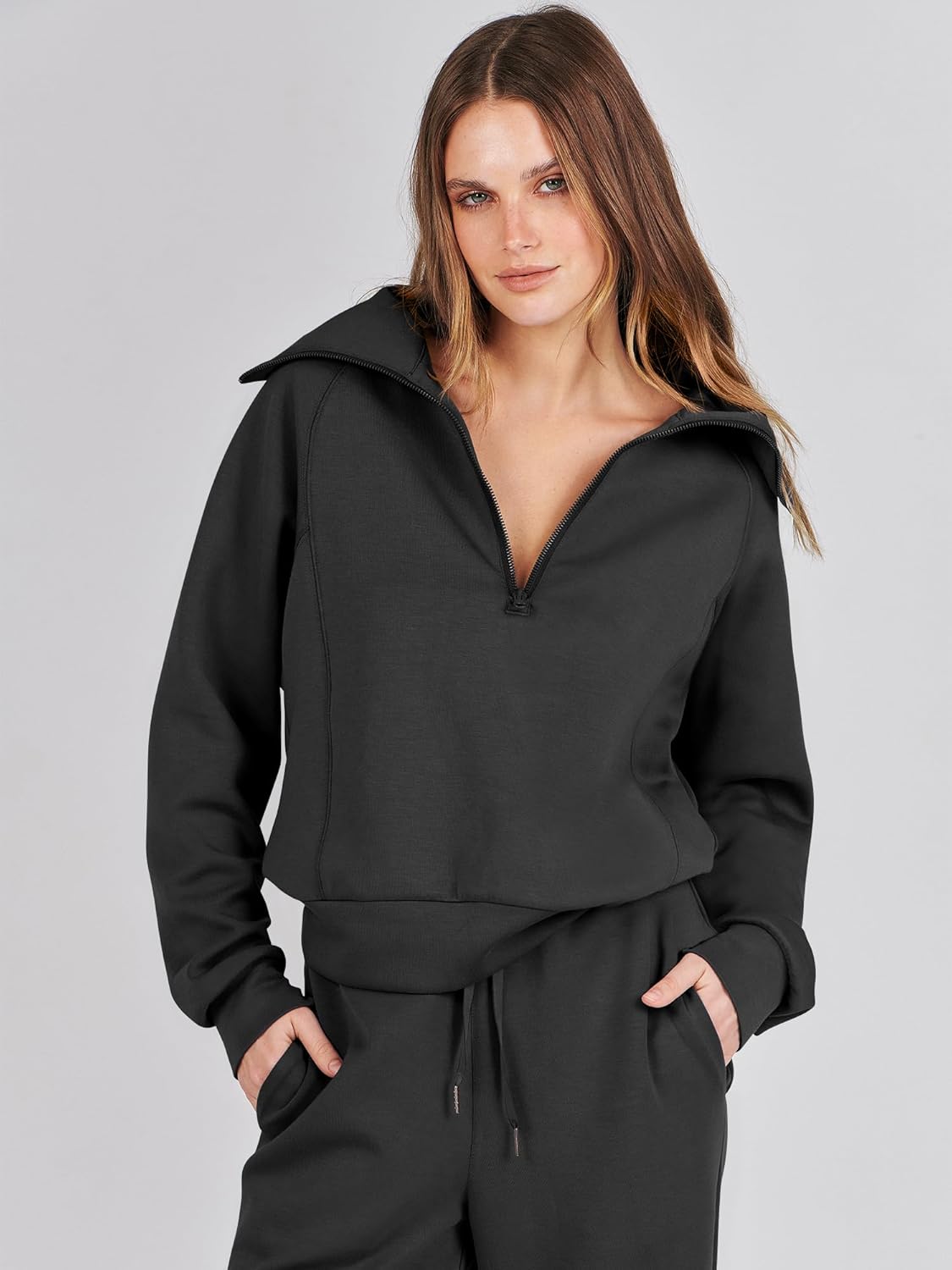 Women Outfits Sweatsuit Sweatshirt Sweatpant Tracksuit Sweat Lounge Matching Set - Picture 46 of 211
