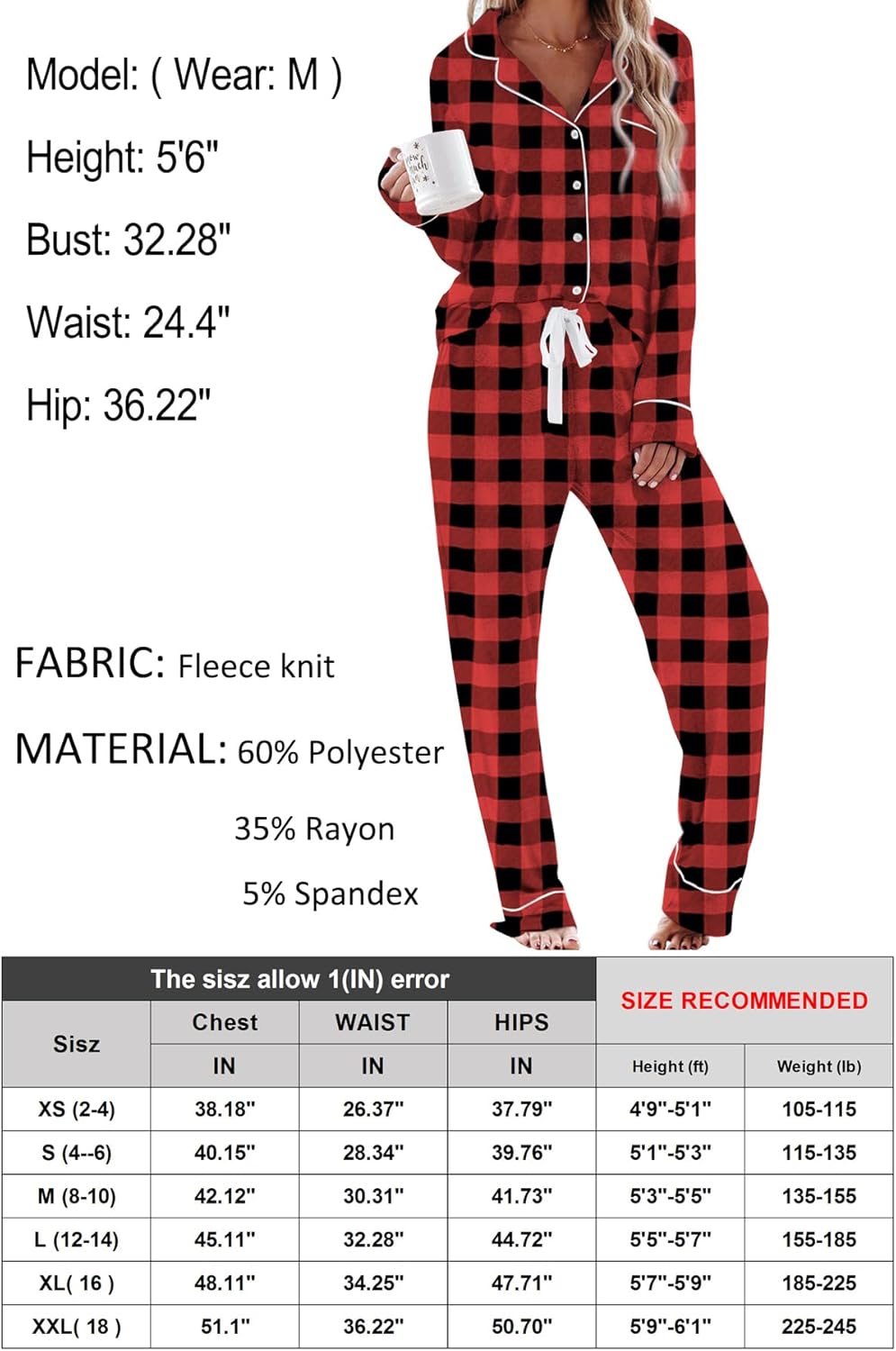 Women's Pajama Sets Long Sleeve Button Down Sleepwear Nightwear Soft Lounge Sets - Picture 55 of 169