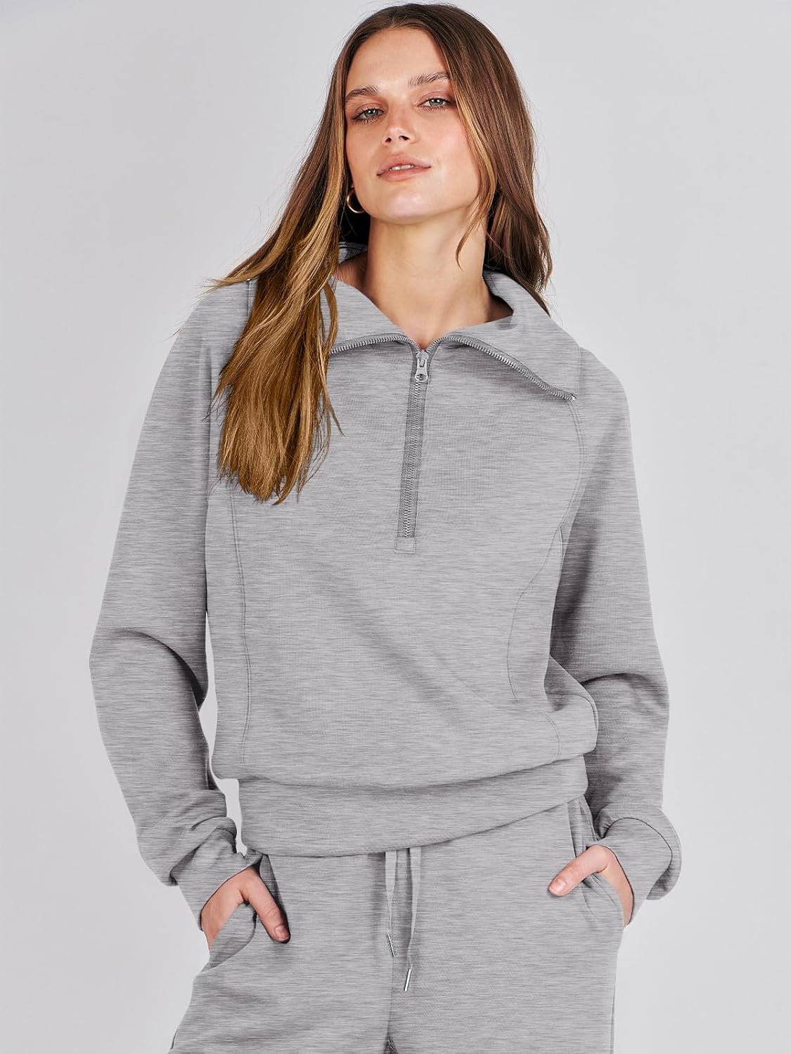 Women Outfits Sweatsuit Sweatshirt Sweatpant Tracksuit Sweat Lounge Matching Set - Picture 67 of 211