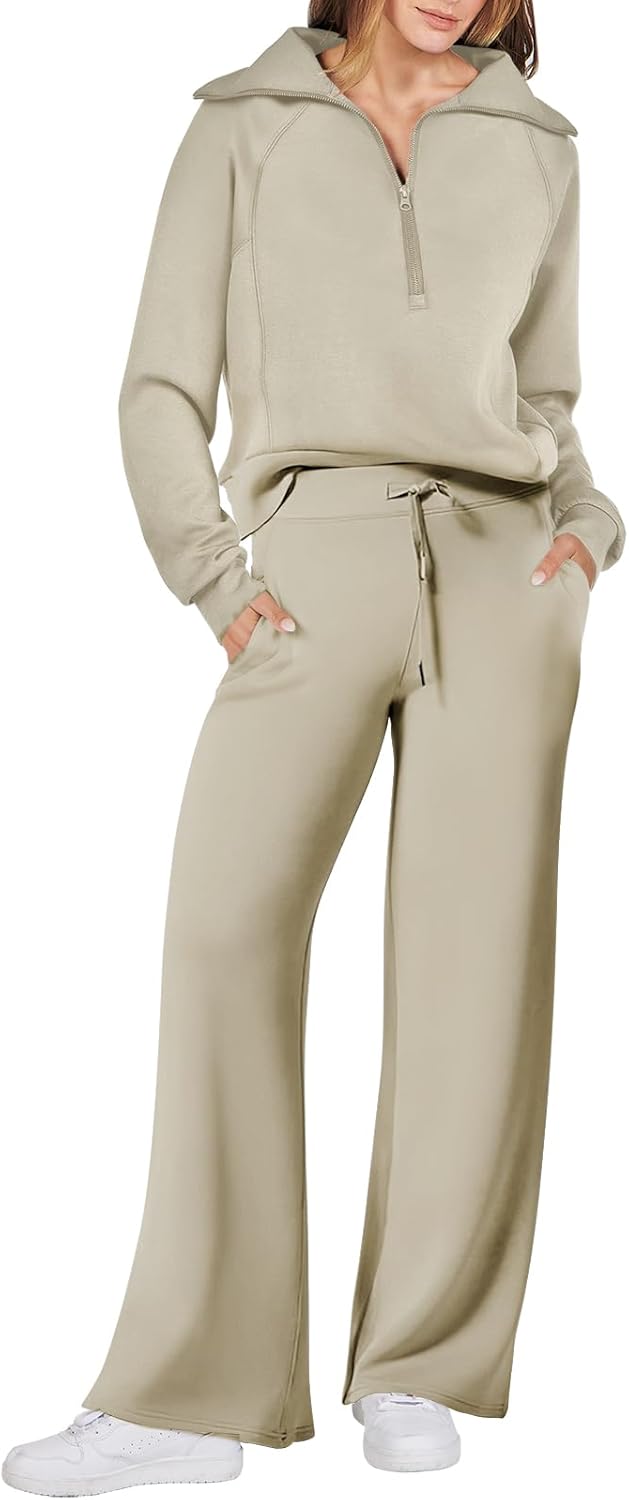 Women Outfits Sweatsuit Sweatshirt Sweatpant Tracksuit Sweat Lounge Matching Set - Picture 69 of 211
