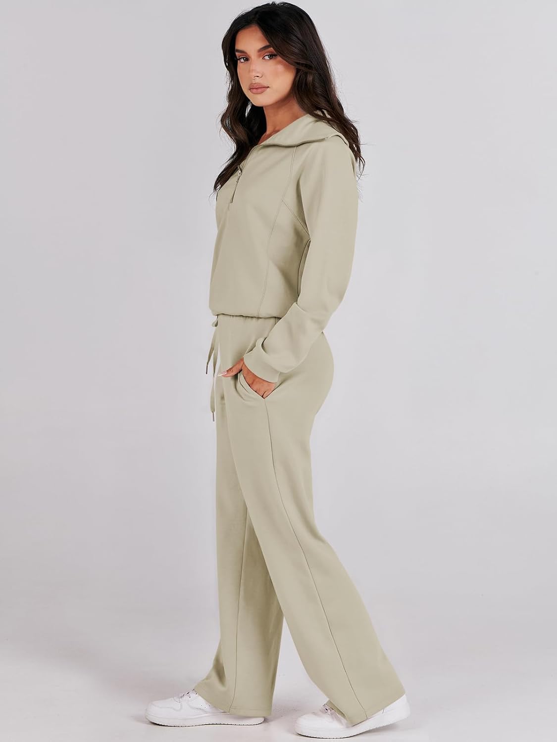 Women Outfits Sweatsuit Sweatshirt Sweatpant Tracksuit Sweat Lounge Matching Set - Picture 71 of 211