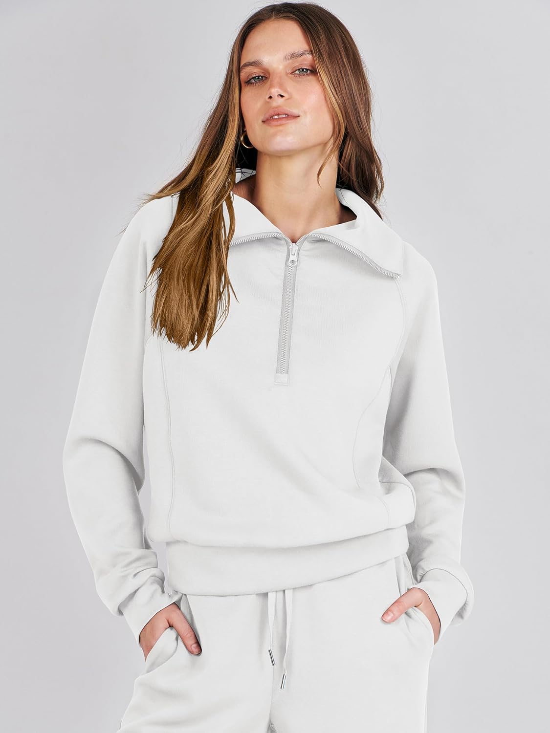 Women Outfits Sweatsuit Sweatshirt Sweatpant Tracksuit Sweat Lounge Matching Set - Picture 129 of 211