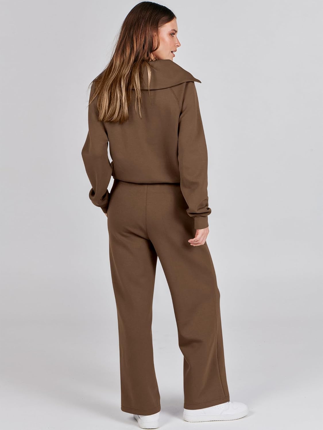Women Outfits Sweatsuit Sweatshirt Sweatpant Tracksuit Sweat Lounge Matching Set - Picture 134 of 211