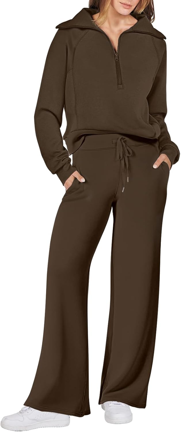 Women Outfits Sweatsuit Sweatshirt Sweatpant Tracksuit Sweat Lounge Matching Set - Picture 140 of 211